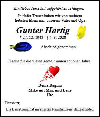Erinnerungsbild für Gunter Hartig