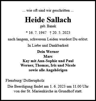 Erinnerungsbild für Heidemarie Sallach