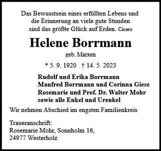Erinnerungsbild für Helene Borrmann