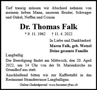 Erinnerungsbild für Dr. Thomas Falk